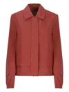 K-way Layered Collar Zip-front Jacket In Burgundy