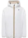 K-way Waterproof Baby Blue Jacket With Drawstring Hood In White