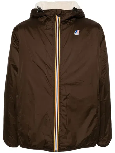 K-way Le Vrai 3.0 Claude Hooded Jacket In Brown