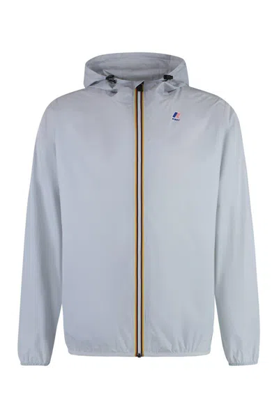 K-way The True 3.0 Claude Hooded Nylon Jacket In Gray