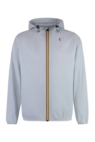 K-way Le Vrai 3.0 Claude Hooded Nylon Jacket In Grey