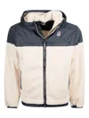 K-way Le Vrai 3.0 Jilde Orsetto Fleece-panelled Zip-up Jacket In Ecru Blue Depth