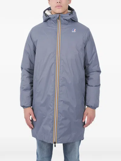 K-way Le Vrai 3.0 Eiffel Orsetto Hooded Zip-up Coat In Gray