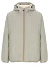 K-way Hooded Short Jacket Drawstring Collar In Neutral