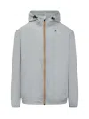 K-way Blue-grey Lightweight Jacket With Front Zip In Blue