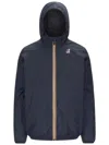 K-way Le Vrai 4.0 Claude Water Repellent Jacket In Blue