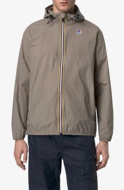 K-way Le Vrai 4.0 Claude Water Repellent Jacket In Beige Taupe