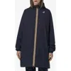 K-way Le Vrai 4.0 Eiffel East Water Repellent Raincoat In Blue Depth