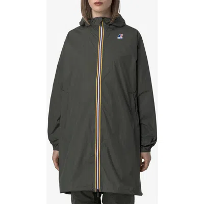 K-way Le Vrai 4.0 Eiffel East Water Repellent Raincoat In Green Blackish