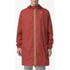 K-way Le Vrai 4.0 Eiffel East Water Repellent Raincoat In Red Jasper