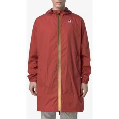 K-way Le Vrai 4.0 Eiffel East Water Repellent Raincoat In Red Jasper
