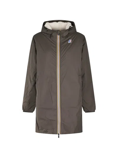 K-way Le Vrai 4.0 Eiffel Hooded Parka In Brown