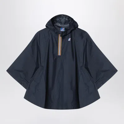 K-way Le Vrai 4.0 Morgan Waterproof Poncho Blue In Black