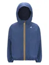 K-way Le Vrai 4.0 Reversible Hooded Zip-front Jacket In Blue