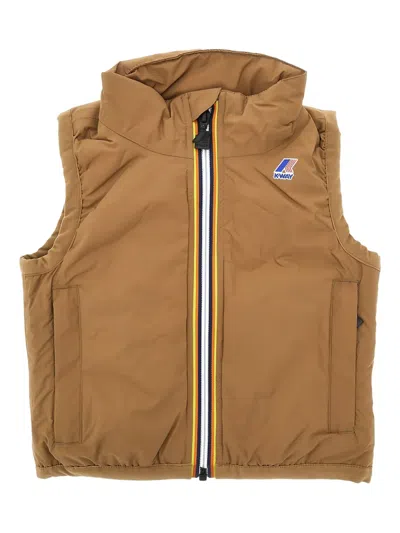 K-way Kids' Le Vrai 4.0 Rouland Padded Gilet In Brown