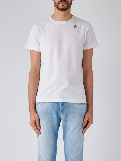 K-way Edouard Cotton Crew-neck T-shirt In White