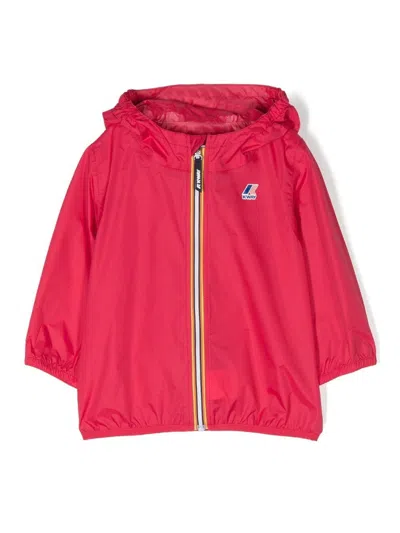 K-way Babies' Le Vrai Hooded Zip Jacket In Red