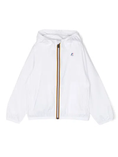 K-way Kids' Le Vrai Hooded Zip Jacket In White