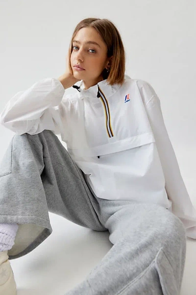 K-way Le Vrai Leon 3.0 Half-zip Windbreaker Jacket In White At Urban Outfitters