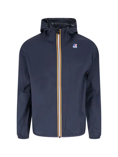 K-way Le Vrai Waterproof Zip Jacket In Blue