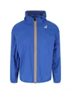 K-way Hooded Jacket With Adjustable Drawstring And Pockets In Blue