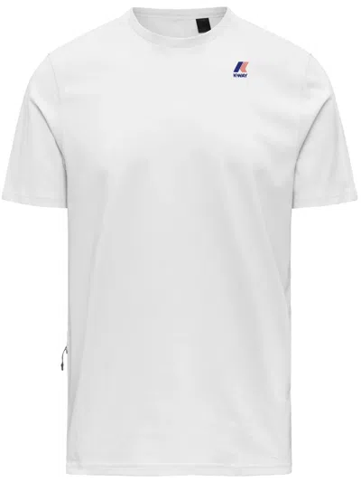 K-way Leonide Logo-detail Cotton T-shirt In White