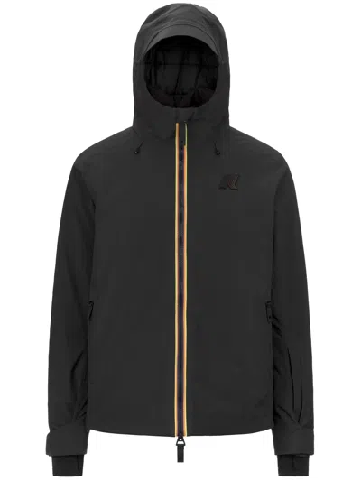 K-way Lesarcs Hooded Zip Jacket In Black