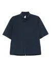 K-way Navy Blue Short Sleeve Shirt With Patch Pocket In Blue