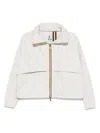 K-way Light Beige Jacket With Two-way Zip And Concealed Hood