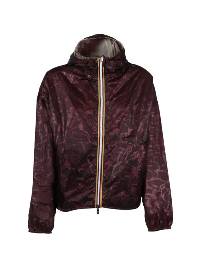 K-way Lightweight Hooded Jacket In Burgundy
