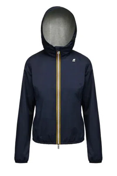 K-WAY K-WAY LIGHTWEIGHT HOODED JACKET WITH CONTRAST ZIPPER AND ADJUSTABLE HEM