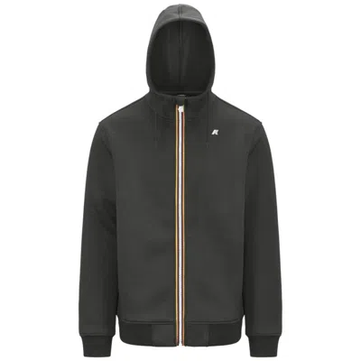 K-way Lightweight Scuba Jacket With Adjustable Hood And Sporty Trim In Black