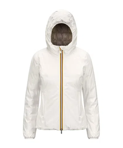 K-way Fitted Lightweight Jacket With Zip-up Front In White