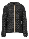 K-way Lily Quilted Hooded Jacket In Black
