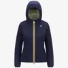 K-way Lightweight Hooded Jacket With Contrast Zipper And Adjustable Hem In Blue