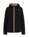 K-way Lily St Warm Double Jacket In Black/beige In Black