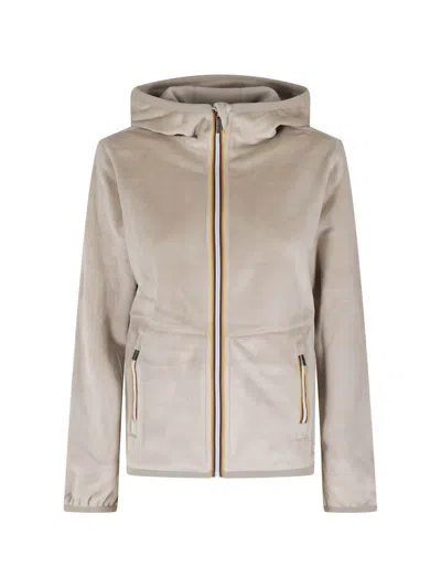 K-way Lily Velour Reversible Jacket In Gray