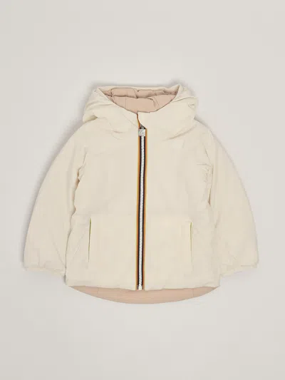 K-way Kids' Lily Warm Double Jacket In Bianco-rosa