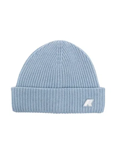 K-way Kids' Logo-appliqué Beanie In Blue
