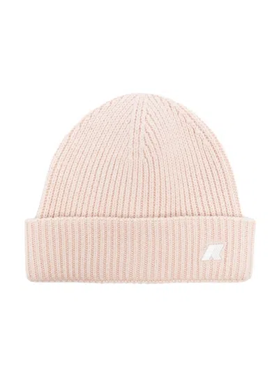 K-way Kids' Logo-appliqué Beanie In Pink