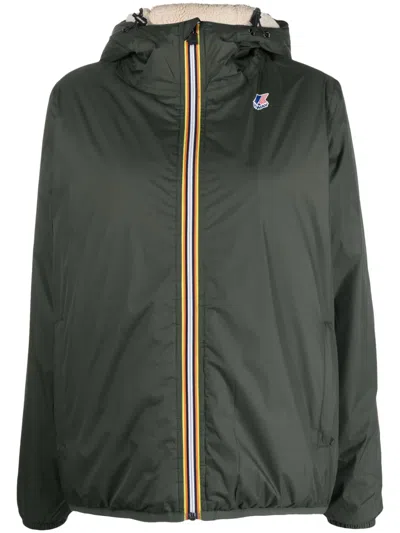 K-WAY LOGO-APPLIQUÉ HOODED JACKET