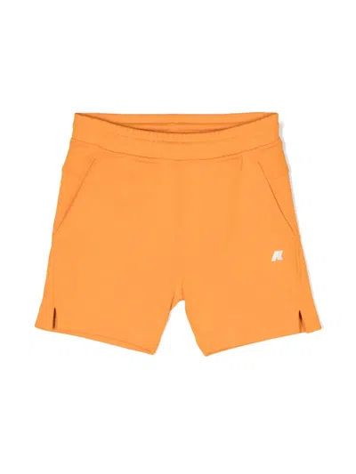 K-way Kids' Logo-appliqué Jersey Shorts In Orange