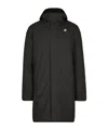 K-way Nylon Ottoman Warm Casual Jacket With Adjustable Hood In Black
