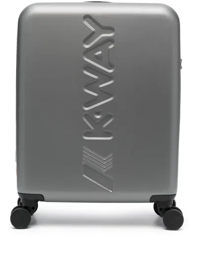 K-way Kids' Logo-debossed Rolling Luggage In Grau