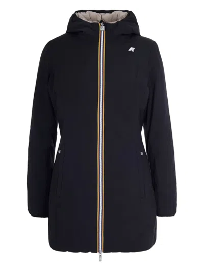 K-WAY LOGO-DETAIL HOODED COAT