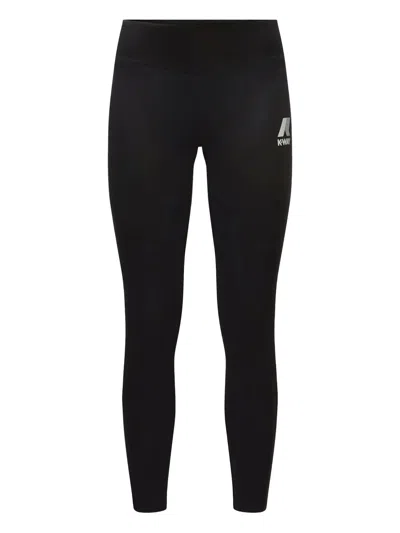 K-way Logo-detailing Leggings In Black