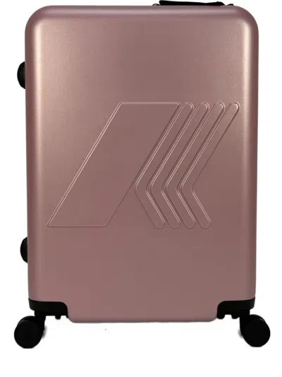 K-way Logo-embossed Luggage In Pink