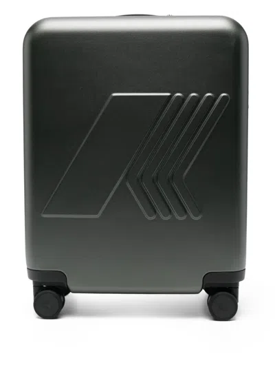 K-way Logo-embossed Suitcase In Green