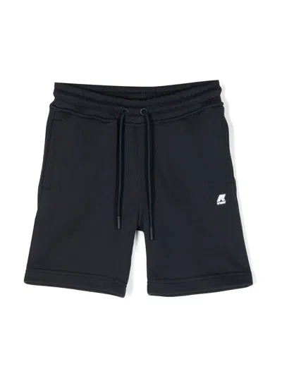K-way Kids' Logo-embroidered Casual Shorts In Blue