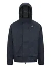 K-way Logo-embroidered Hooded Jacket In Blue